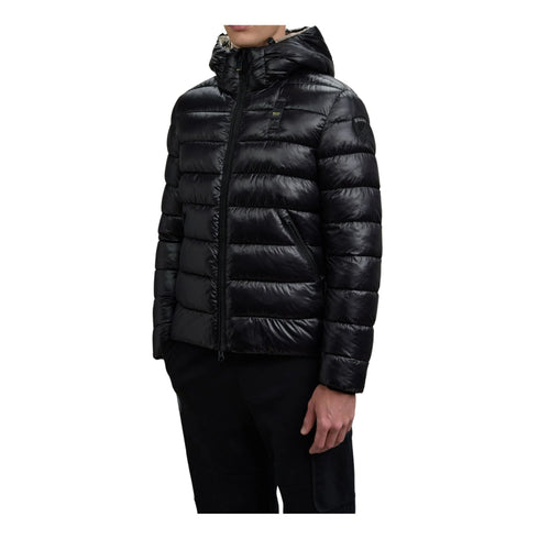Piumino Uomo Adams, con cappuccio, impunture orizzontali e full zip